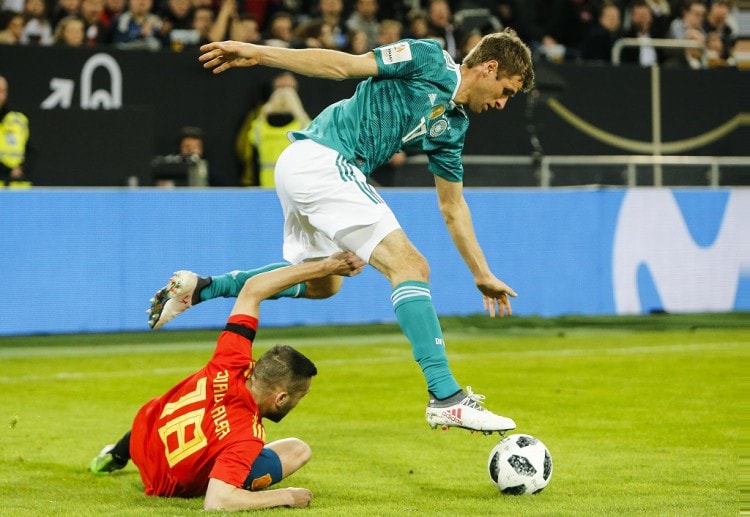 Thomas Muller scored an equaliser during the live betting match against Spain