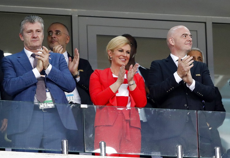 Croatia's President Kolinda Grabar-Kitarović enjoyed the World Cup 2018 match in Sochi