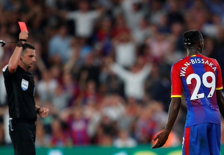 Aaron Wan-Bissaka unlucky to be sent off during the Premier League 2018 match between Crystal Palace and Liverpool