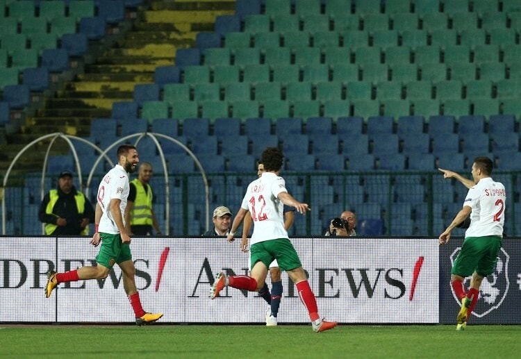 Bulgaria celebrate after their UEFA Nations League victory against Norway