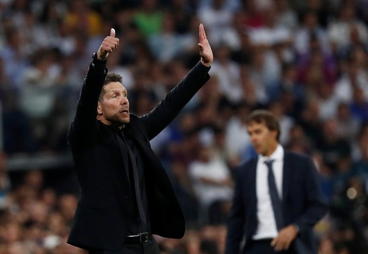 Diego Simeone has went all out to coach Atletico Madrid during La Liga's Madrid derby against Real Madrid