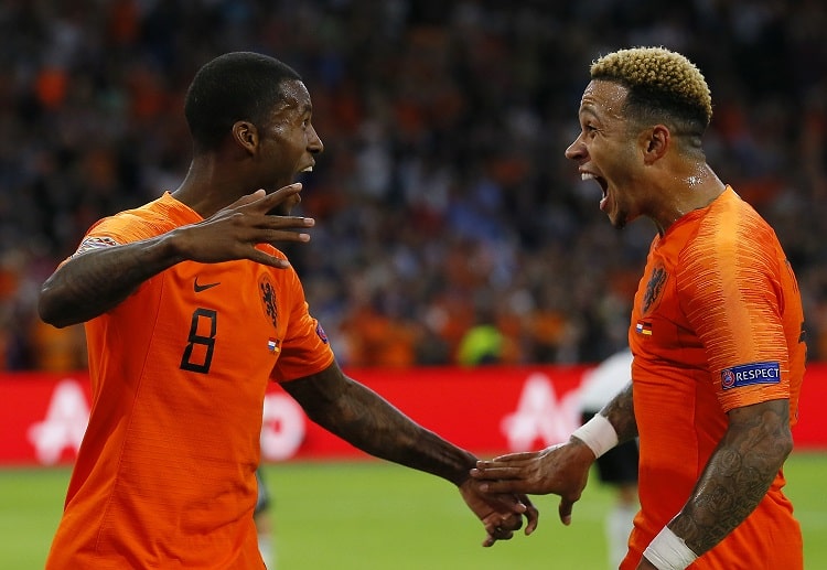 Netherlands midfielder Georginio Wijnaldum secures the third goal for his side in the UEFA Nations League