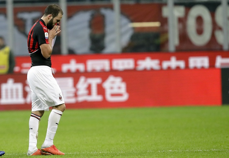 Gonzalo Higuain was sent off during their match against Juventus and will miss the Serie A game against Lazio