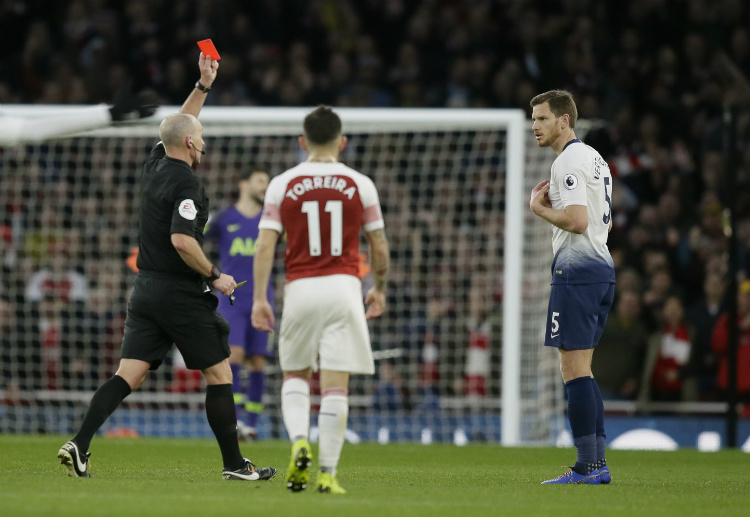 Premier League 2018 highlights: Jan Vertonghen received red card in Tottenham's game vs Arsenal