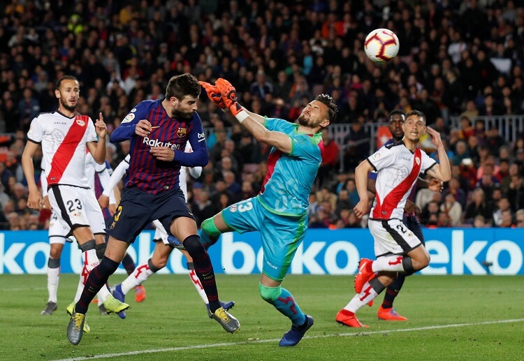 Gerard Pique steps up for Barcelona and scored their first goal against Rayo Vallecano in La Liga