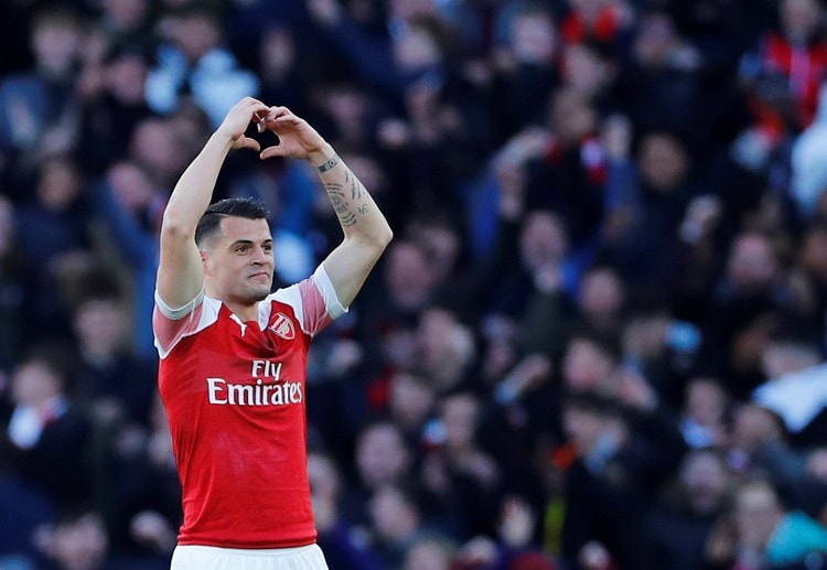 Granit Xhaka has opened the score sheet that led to Arsenal's domination of Premier League rivals Manchester United
