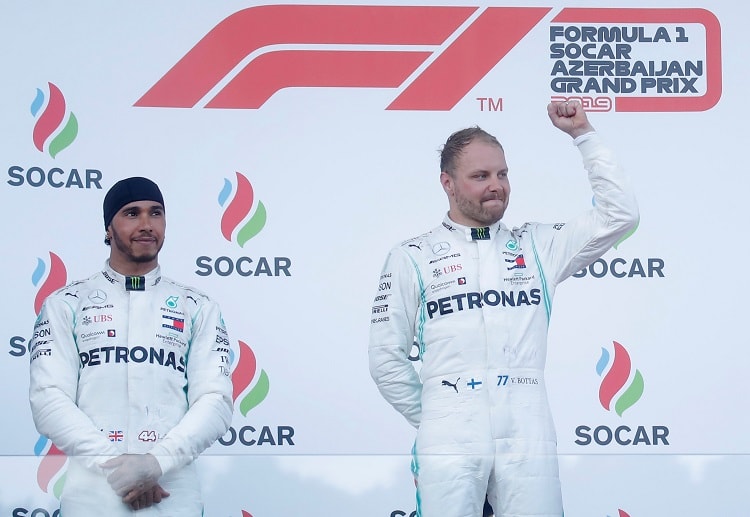 Mercedes drivers Valtteri Bottas and Lewis Hamilton have claimed the top 2 places in the Azerbaijan Grand Prix