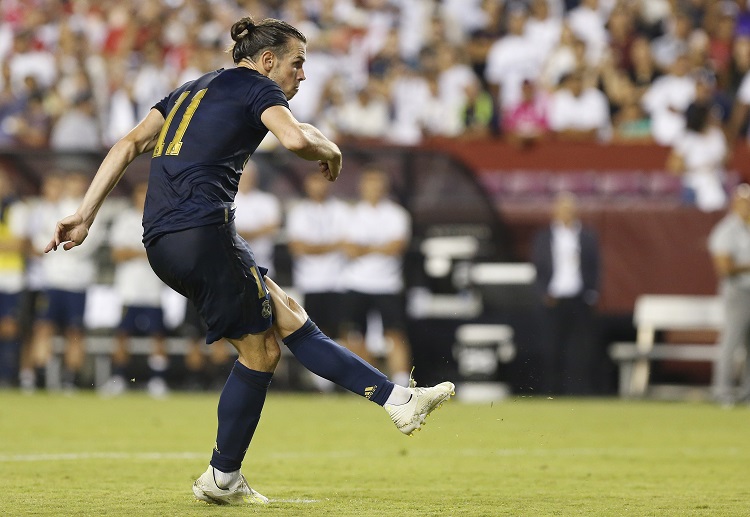 Gareth Bale hits a 50th-minute goal for Real Madrid during their International Champions Cup game against Arsenal
