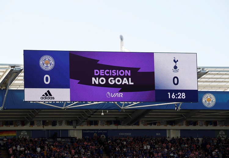 The VAR review disallowed the goal scored by Wilfred Ndidi during the Premier League match between Leicester and Spurs