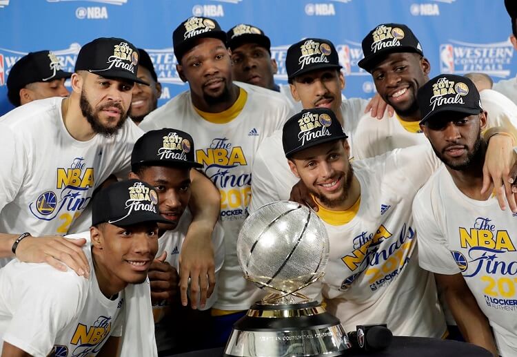 Warriors take a group photo after dominating NBA's Western Conference