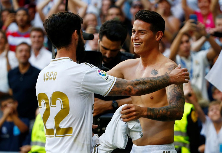 James Rodriguez scores Real Madrid’s fourth goal against Granada in La Liga