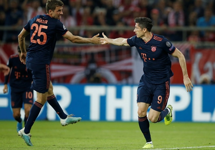 Bayern Munich ace Robert Lewandowski scores twice against Olympiacos, paving way for their third Champions League win