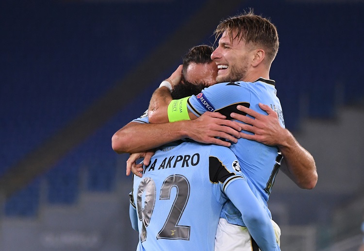 Ciro Immobile celebrates scoring the winner against Bologna in Serie A