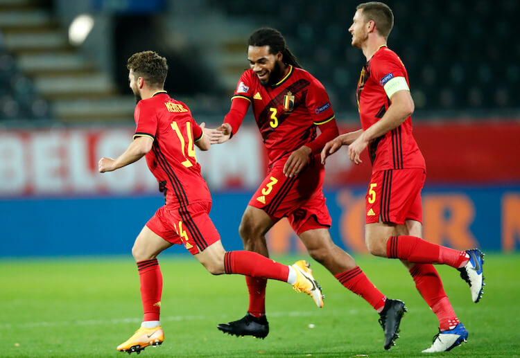 Dries Mertens scores in the first half to give Belgium a 2-0 lead over England in their recent UEFA Nations League clash
