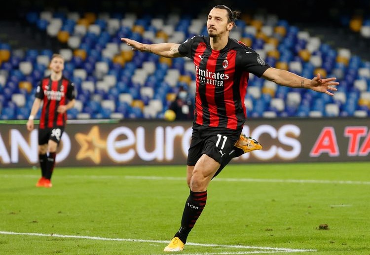 Zlatan Ibrahimovic hits a brace during AC Milan's 1-3 away win against Napoli in Serie A