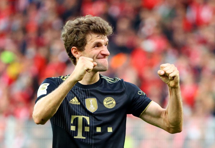Thomas Muller scored on the 79th minute of Bayern Munich's Bundesliga match against Union Berlin