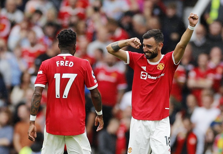 Manchester United's Bruno Fernandes will be keen to score more Premier League goals when they face Leeds United