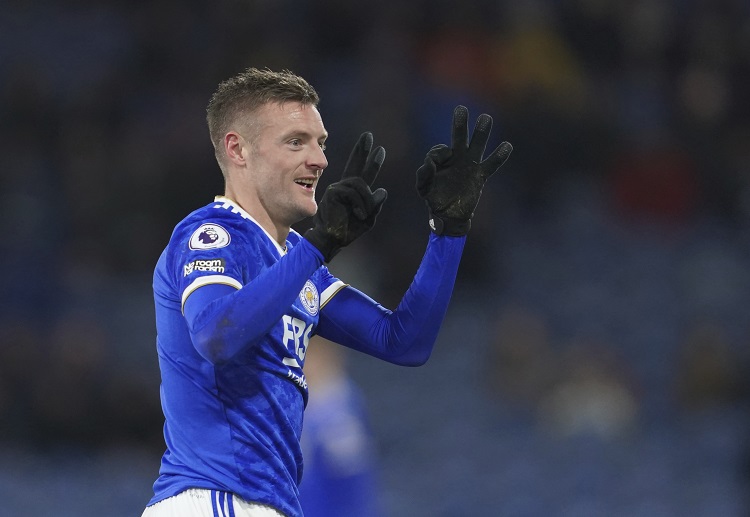 Jamie Vardy returned to Premier League action with a goal on Tuesday in a 2-0 win at Burnley
