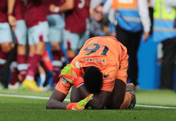 Chelsea's Edouard Mendy was fouled by West Ham United's Jarred Bowen during their Premier League battle