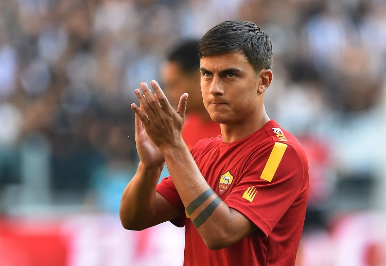 AS Roma forward Paulo Dybala eyeing to score against Empoli when they face for a Serie A match