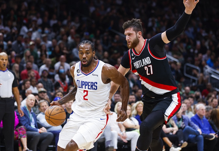 Los Angeles Clippers forward Kawhi Leonard during the NBA preseason against the Portland Trail Blazers