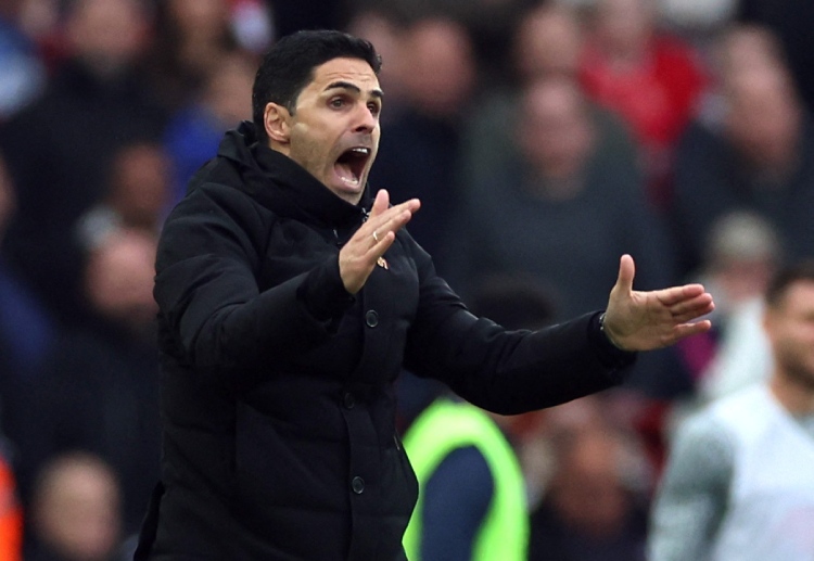 Mikel Arteta of Arsenal was frustrated in their draw away match against Liverpool in the Premier League