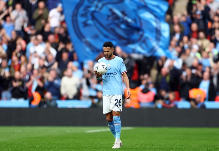 Riyad Mahrez will try to score goals for Manchester City when they host Arsenal in Premier League