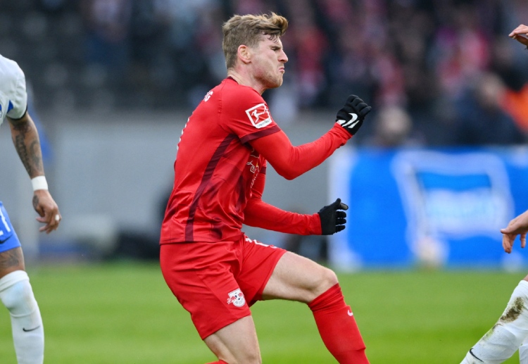 Timo Werner scored a goal for RB Leipzig that helped the club climb to third place in the Bundesliga table