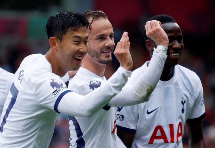 Spurs players celebrate their 2-0 Premier League win over Bournemouth