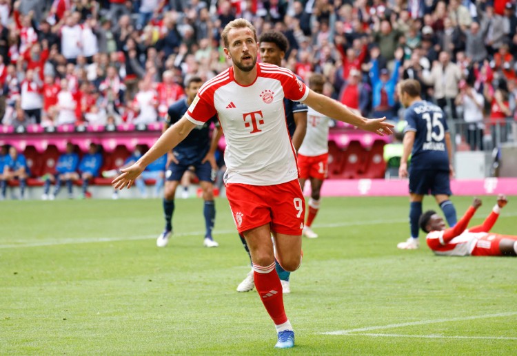 바이에른 뮌헨의 공격수 해리 케인은 이번 시즌 분데스리가 5경기에 출전해 7골을 넣었다.