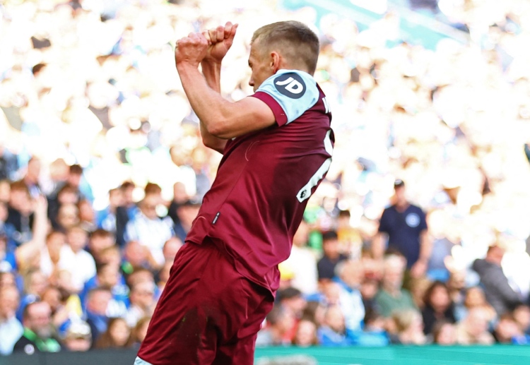 James Ward-Prowse of West Ham United will try to score goals against the leaders Manchester City in the Premier League