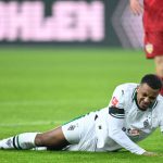 Alassane Pléa took a blow to his calf during their Bundesliga match in Wolfsburg