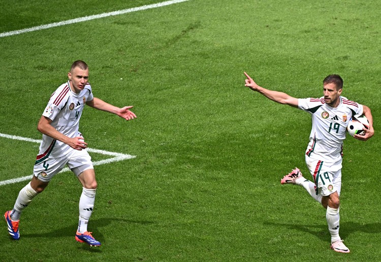 欧锦赛 瓦尔加为匈牙利扳回一球。