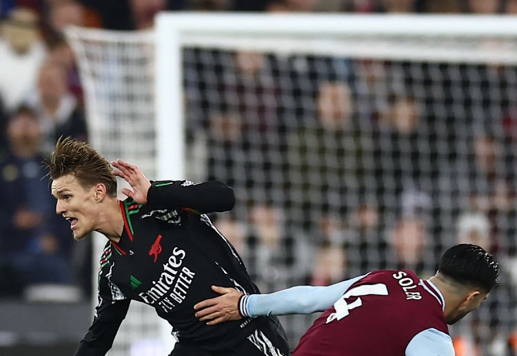 Martin Odegaard scored on the 34th minute of Arsenal's 2-5 win against West Ham United in the Premier League