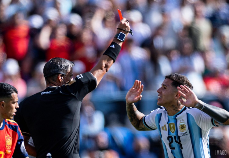 Enzo Fernández received a second yellow card and was sent off in the World Cup 2026 final